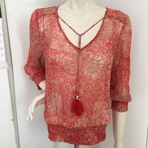 Lucky brand sheer vintage top